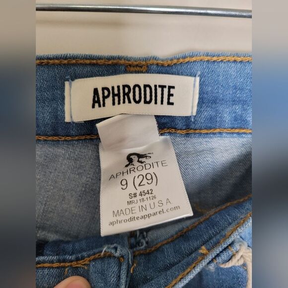 NEW Aphrodite Jeans Skinny Split Knee Light Wash High Waist Size 29 Minimalist - Picture 7 of 9